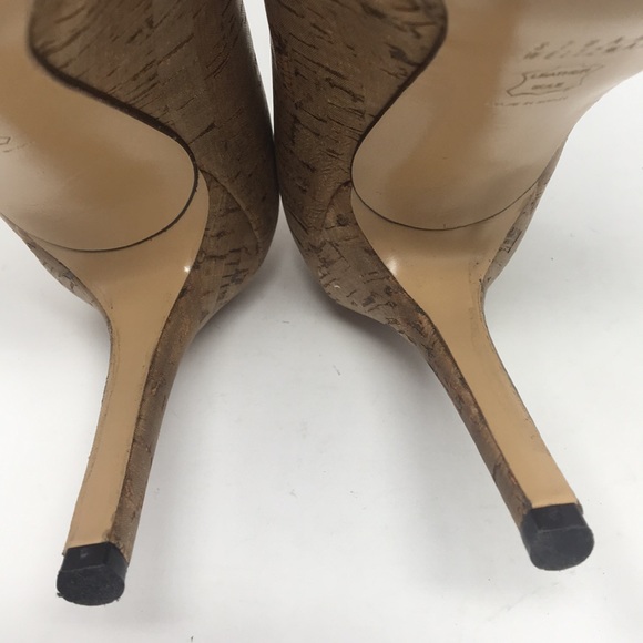 Stuart Weitzman Bronze Cork-look Pumps - Picture 11 of 13
